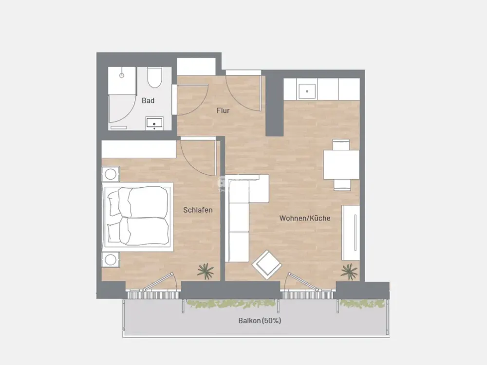 antaris Immobilien GmbH ** 2-Raum-Wohnung mit Komfort & Einbauküche **
