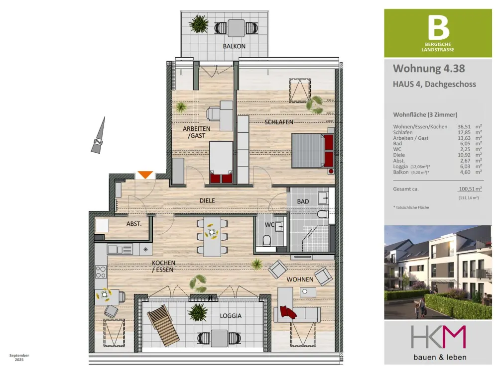 3- Zimmer- Dachgeschosswohnung in Schlebusch- Ihr neues Zuhause mit Weitblick