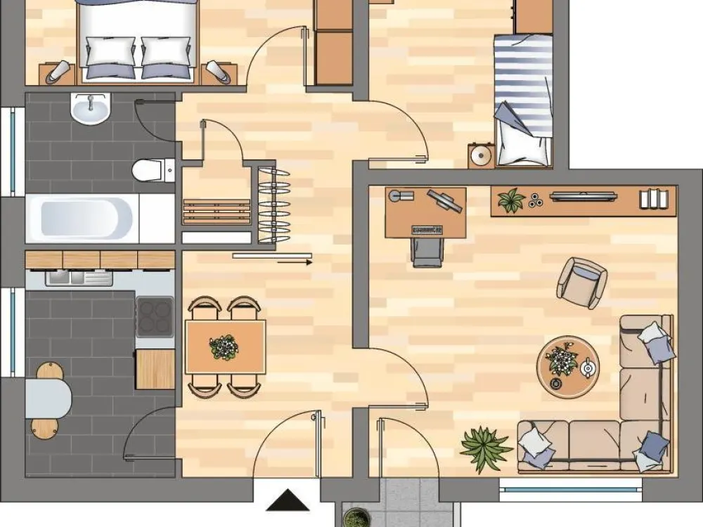 Ansehnliche 3-Zimmer-Etagenwohnung in Hannover, 74,73 m² auf der Eingangsebene