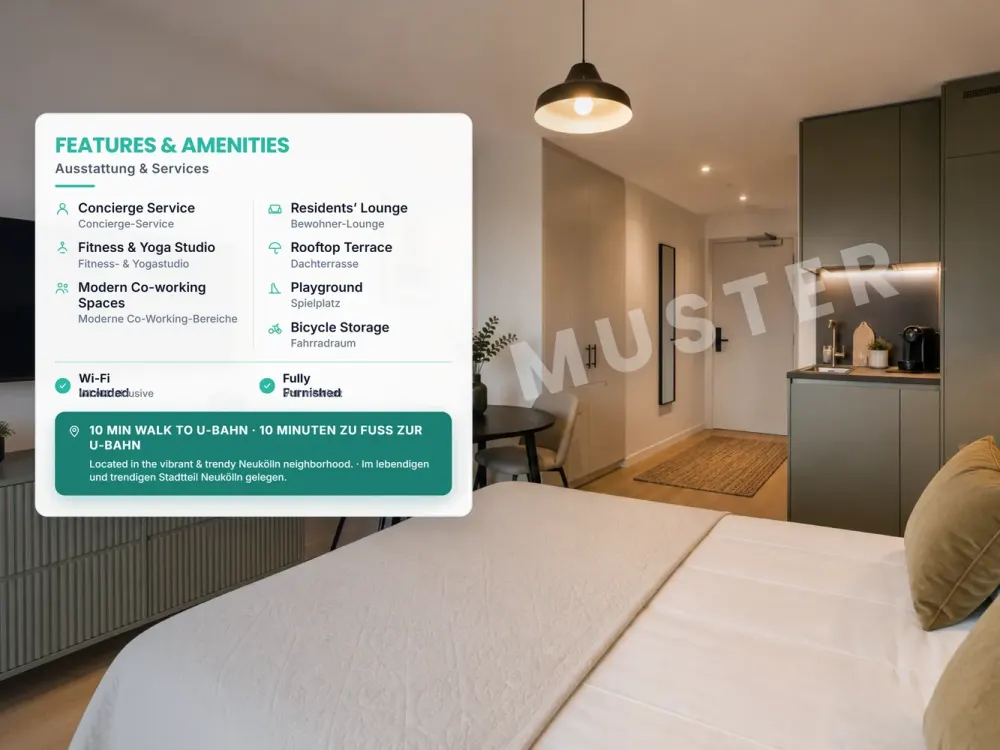 Modernes Neubau-Studio mit eigener Terrasse | Voll möbliert