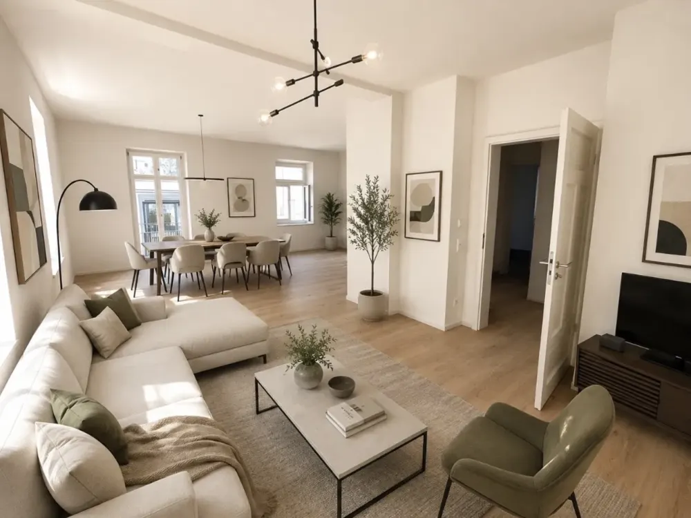 Top sanierte 2-Zimmer-Wohnung mit Balkon im 2. OG eines denkmalgeschützten Altbau