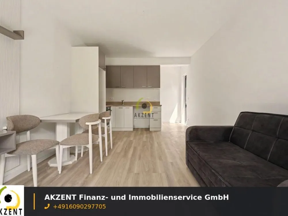 Erstbezug - Stilvolle 2-Zimmer-Neubauwohnung mit Balkon, EBK & Möblierung - Direkt am S-Bahnhof