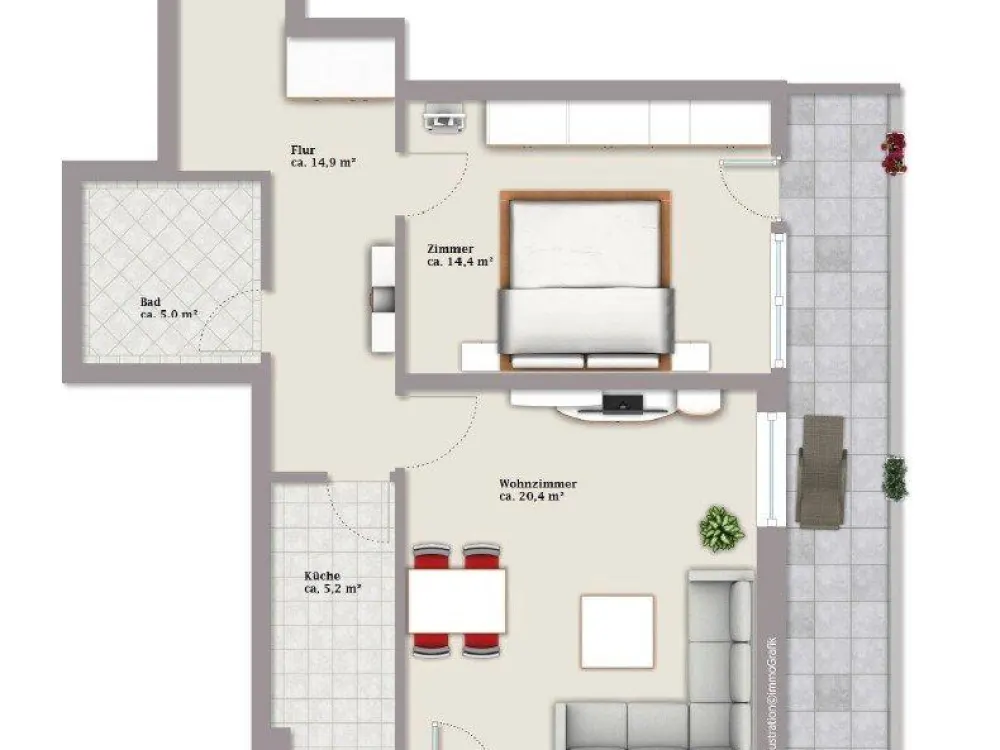 2-Zimmer-Wohnung | ca. 66m² | 4.OG | Personenaufzug