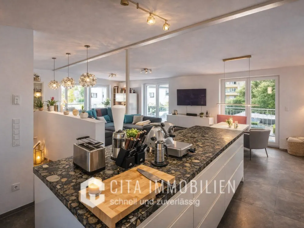 Exklusive 2,5 Zimmer Penthouse-Maisonette mit Dachterrasse & Stellplatz in Frankfurt-Preungesheim