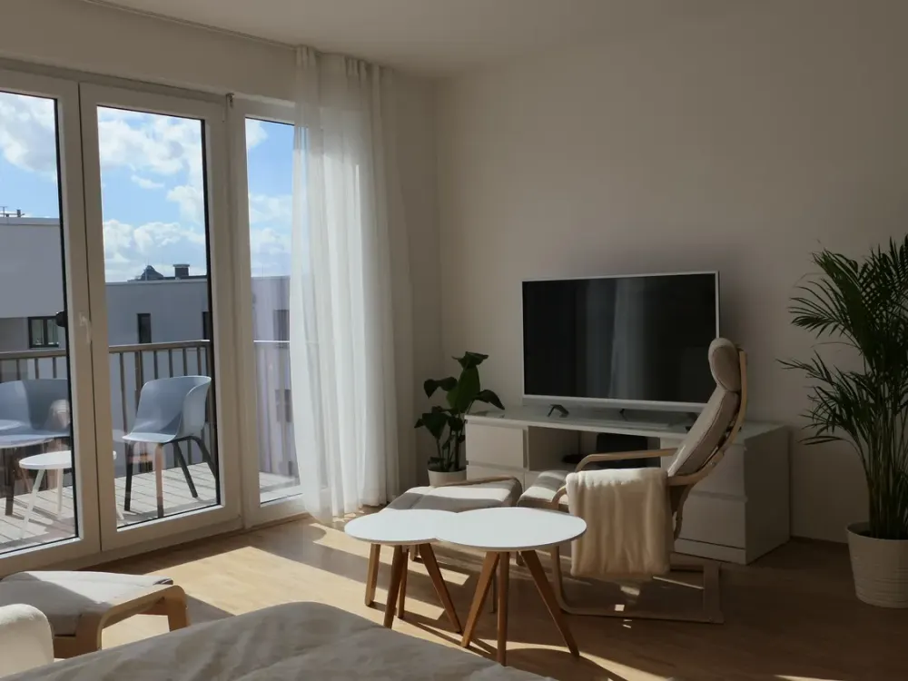 Moderne, sonnige, neuwertige 1,5-Zi-Whg. mit geh. Innenausstattung mit EBK und SW-Balkon in Langen