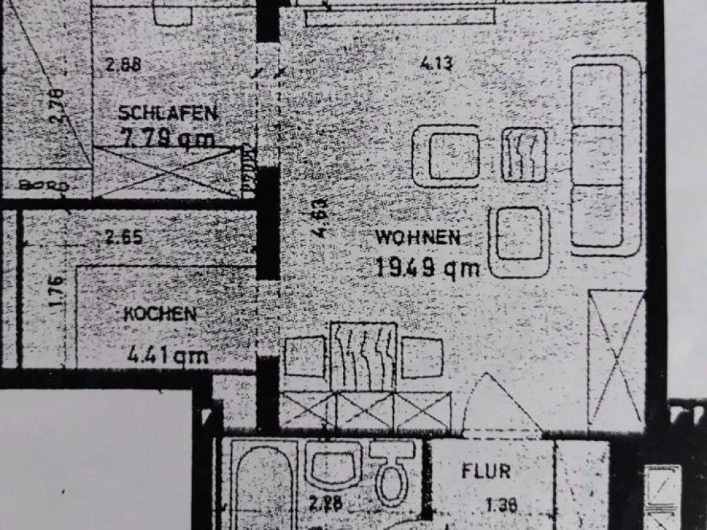 1.5-Room Apartment with Balcony - Available Immediately