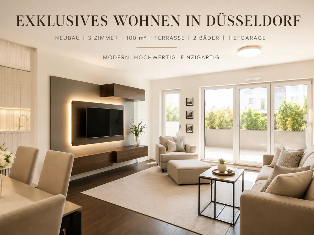 Stilvoll wohnen in Düsseldorf | Neubau • hochwertige Ausstattung • Garten • Sonnenterrasse • TG