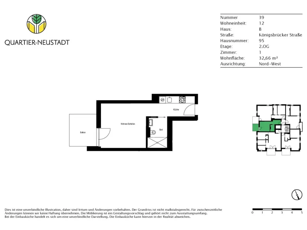 Gemütliche Singlewohnung mit Balkon und Einbauküche wartet auf Sie!