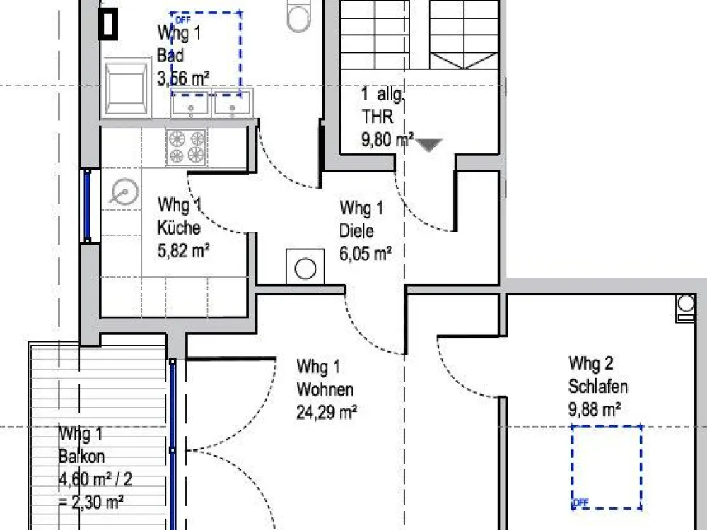 Helle 2 Zimmer Wohnung