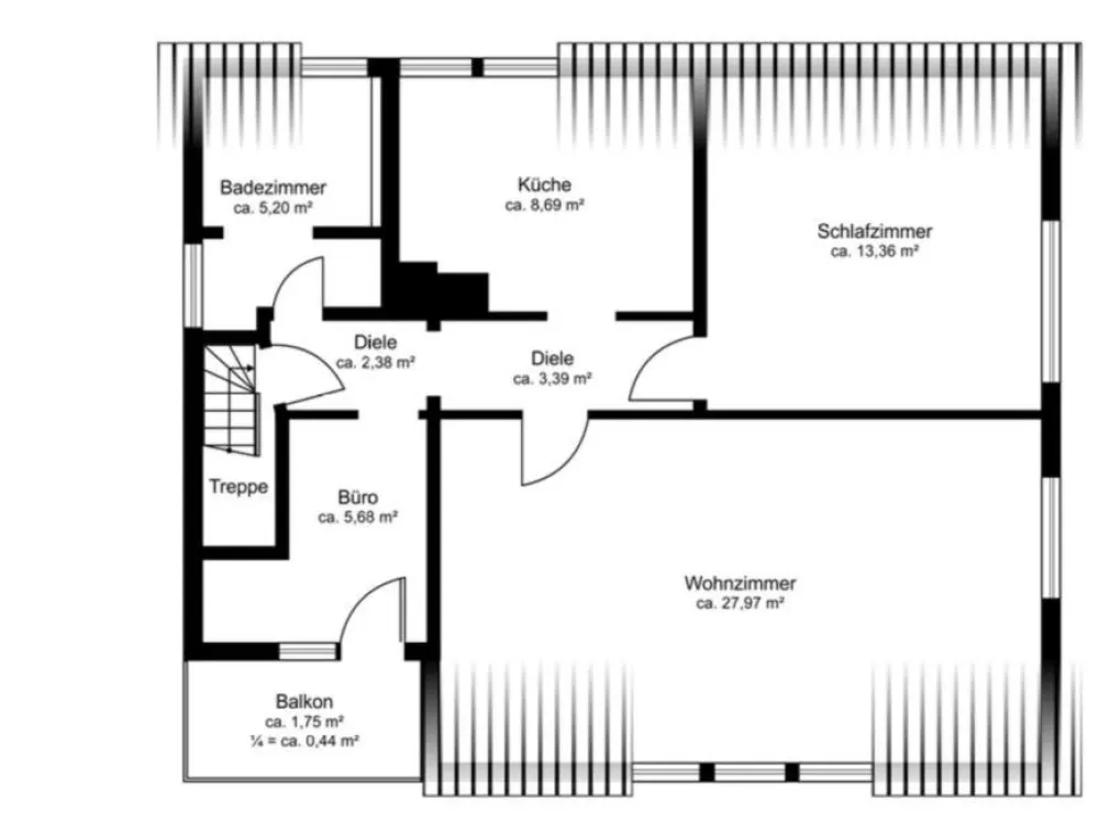 3-Zimmer-Wohnung mit Balkon in Achim, ca. 67 m²