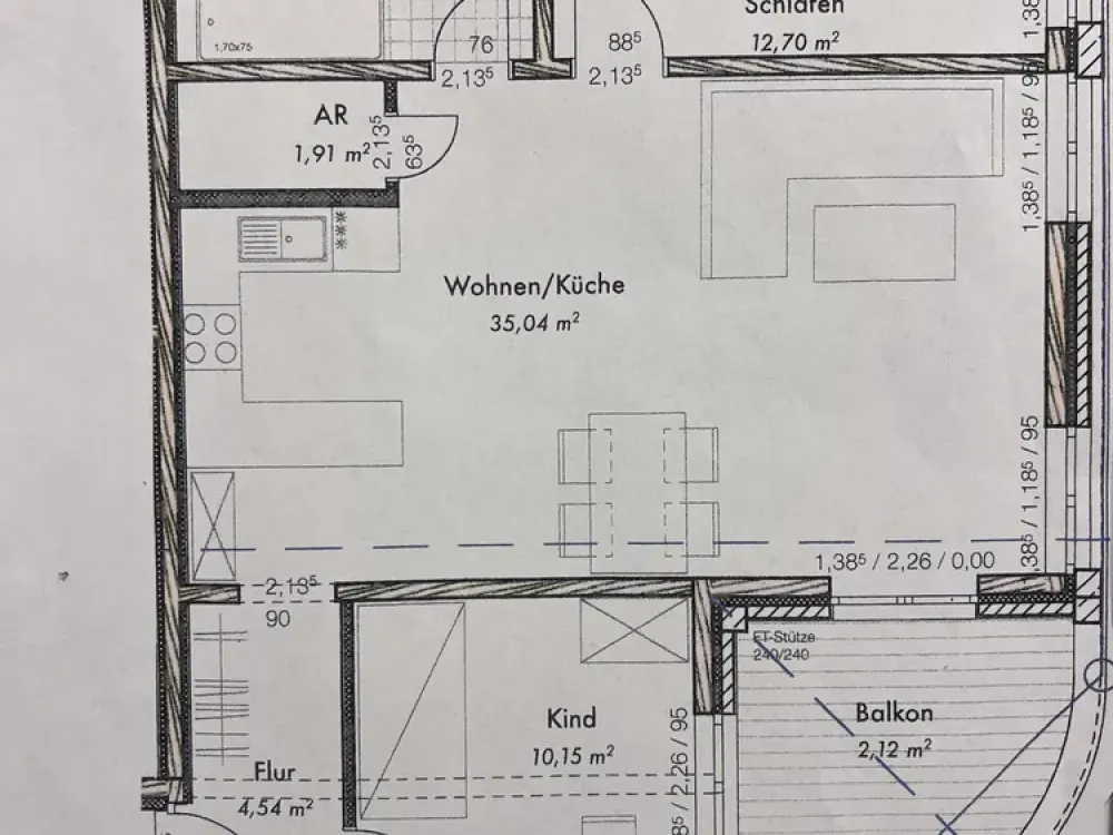 White WBS for 3 persons up to 75 m²: Südvorstadt! 3-room apartment 74.72 m² with balcony, ecological 'wood house'!