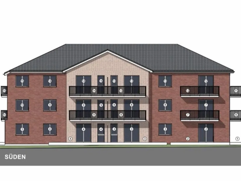 Wohnung 3, Moderne 2-Zimmer-Erdgeschosswohnung mit Terrasse, Einbauküche und barrierefreiem Zugang