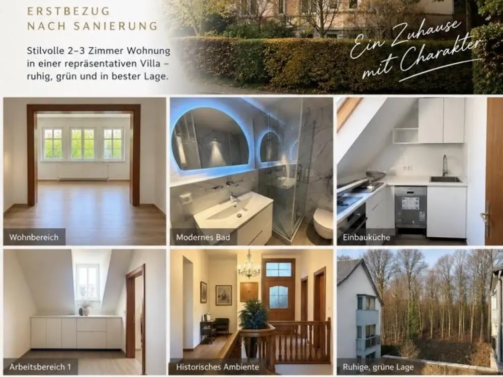 Ideal für Paare & Homeoffice: Wohnung in einer Vila in Toplage mit 2 separaten Arbeitsbereichen