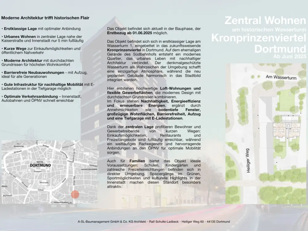 E5: Neubau Garten-Wohnung am historischen Wasserturm im Kronprinzenviertel