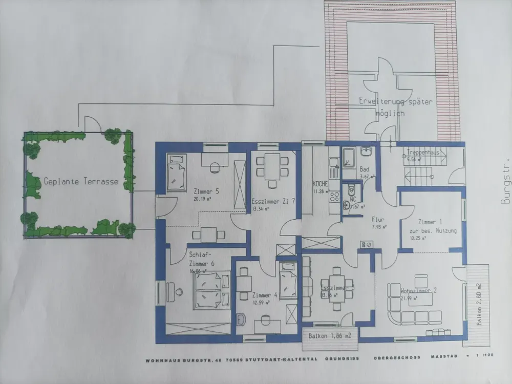 7- Zi-Wohnung in S-Kaltental, variabler Grundriss