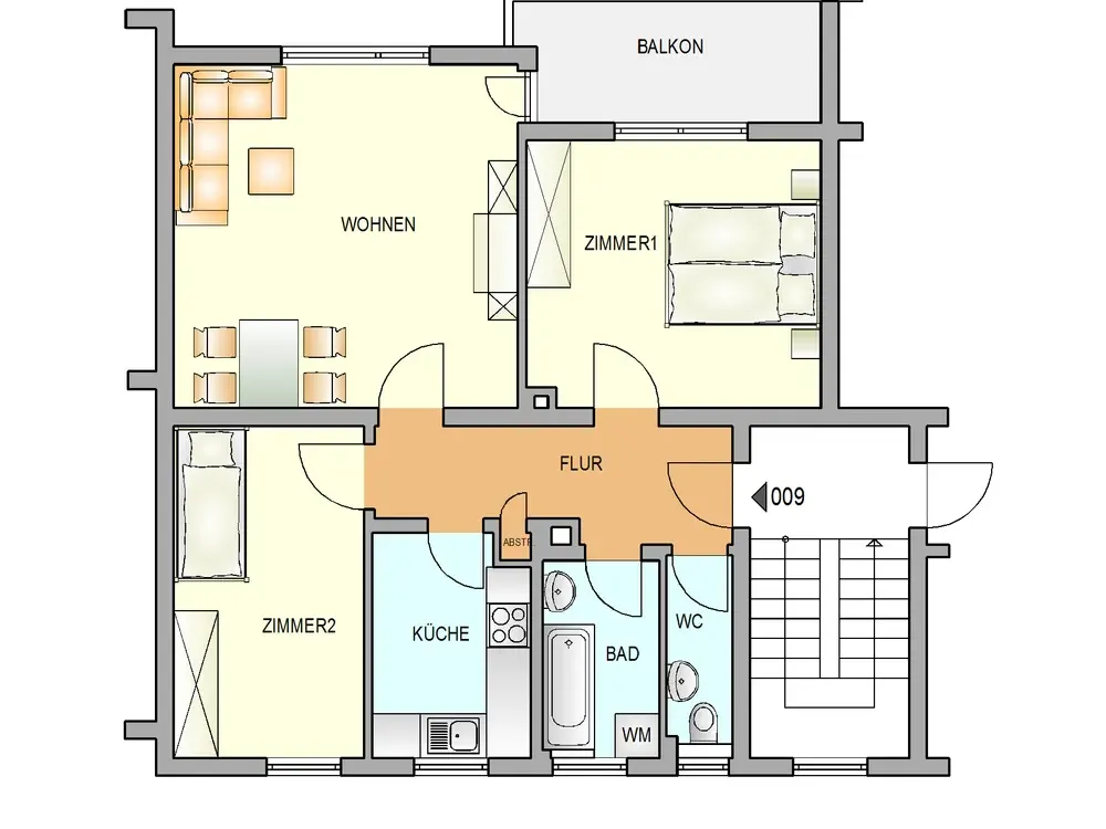 3-Zimmer-Wohnung in Stuttgart-Münster