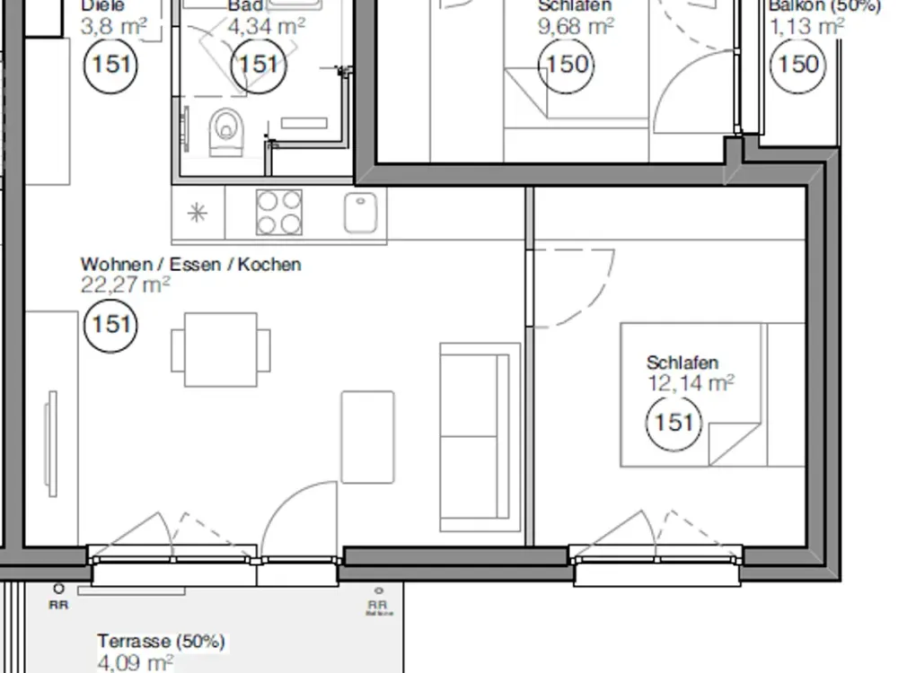 Moderne 2-Zimmer-Wohnung mit Balkon in München