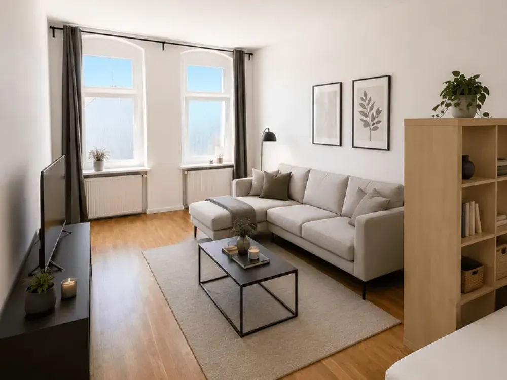 Modernisierte und voll möblierte 2 Zimmer Wohnung mit Balkon und Tageslichtbad | Wohnen auf Zeit