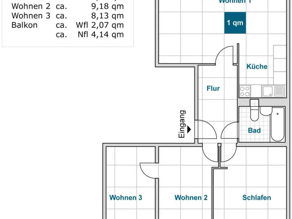 Ihre neue Wohnung: günstig geschnittene 4-Zimmer-Wohnung mit Balkon!