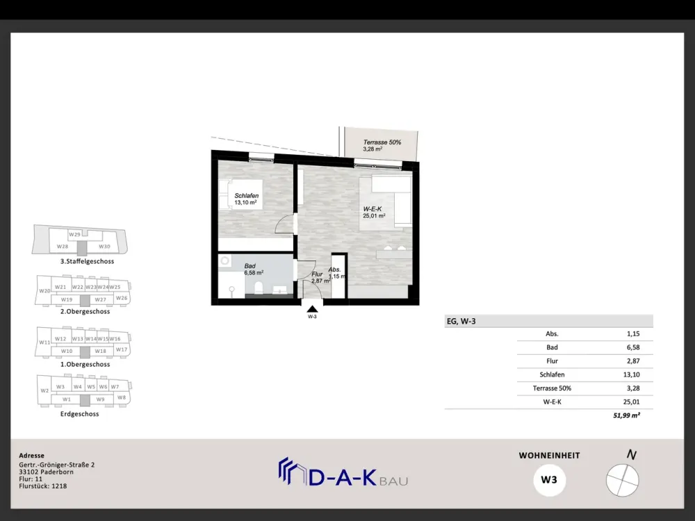 Schöne 2-Zimmer-Neubauwohnung in Paderborn Zentrum