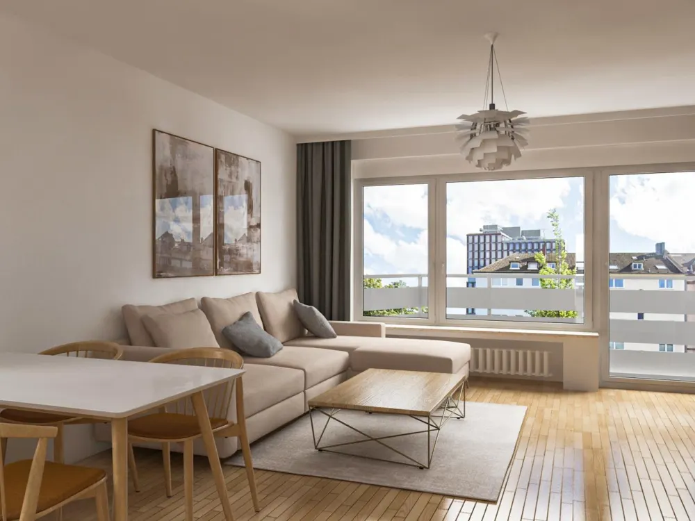 Frisch sanierte 3-Zimmer-Wohnung mit zwei Balkonen in Düsseldorf-Golzheim