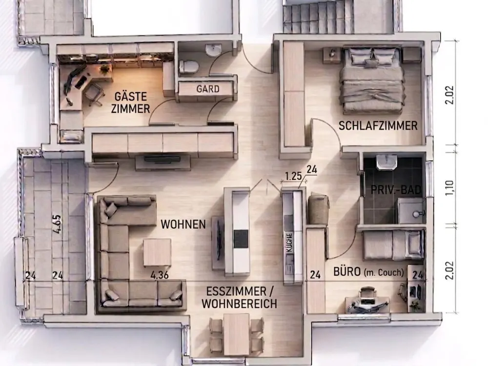 Modernisierte 3.5-Zi.-Wohnung mit Balkon & TG in Stuttgart