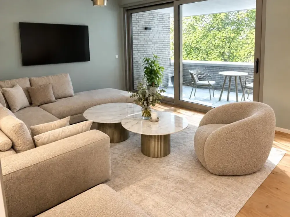 Aasee-Blick in Bestlage: Neubau-2-Zimmer-Wohnung mit 2 Bädern, Loggia und Einbauküche