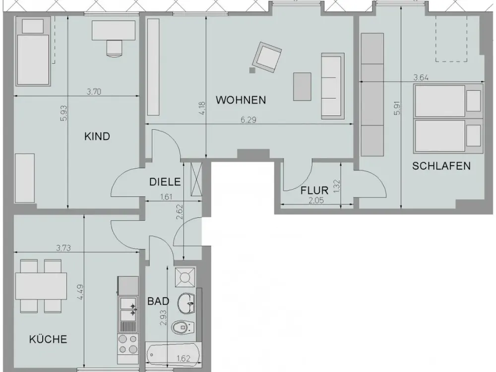 Großzügig geschnittene 3-Zimmer-Wohnung mit Klimaanlage!