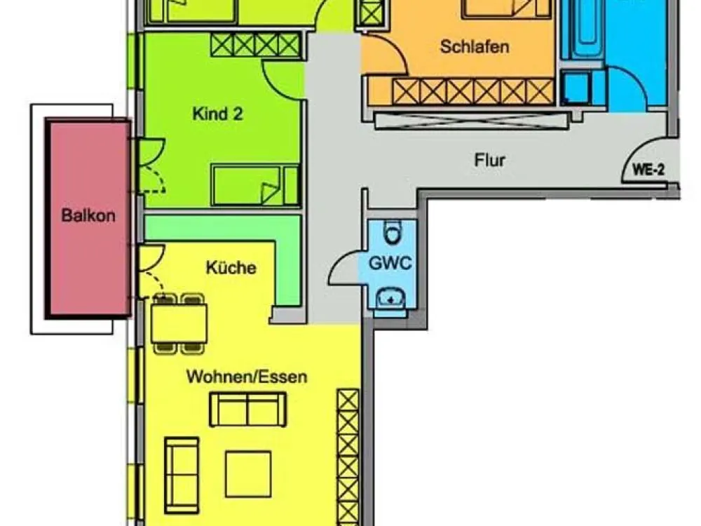 Modern ausgestattete Familienwohnung mit Balkon und Fußbodenheizung!
