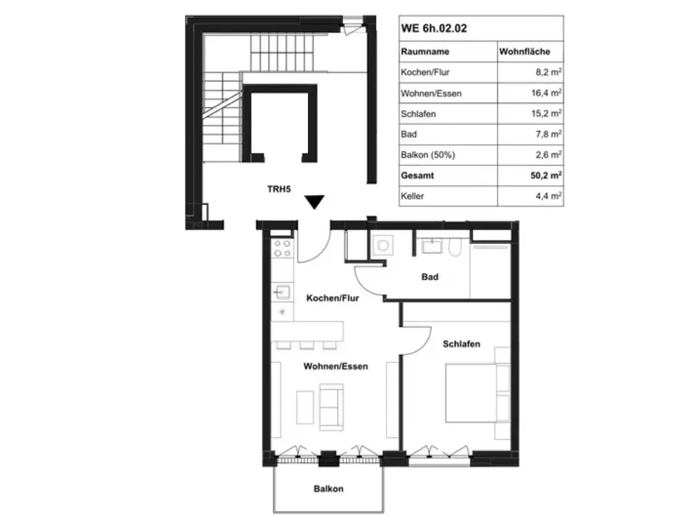 Gutgeschnittene 2-Zimmer-Wohnung mit Einbauküche und Balkon im Neubauquartier Deiker Höfe!