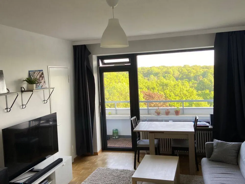 Südstadt/Bult, near TiHo: beautiful 1-room apartment with view, balcony, fitted kitchen, parquet and cellar compartment