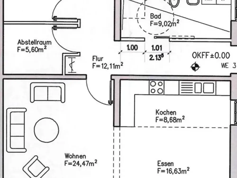 Moderne 3-Zimmer-Wohnung mit Fußbodenheizung und sonniger Terrasse - ca. 110 m², neuwertig