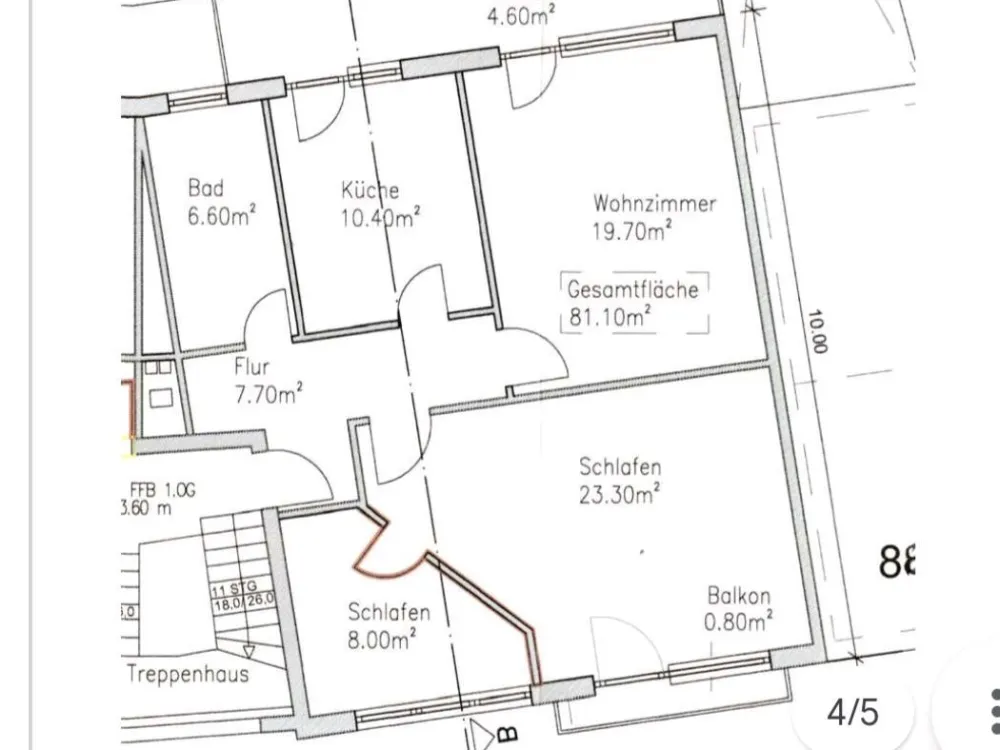 Helle 3-Zimmer-Wohnung mit Balkon, Einbauküche und Teilmöblierung