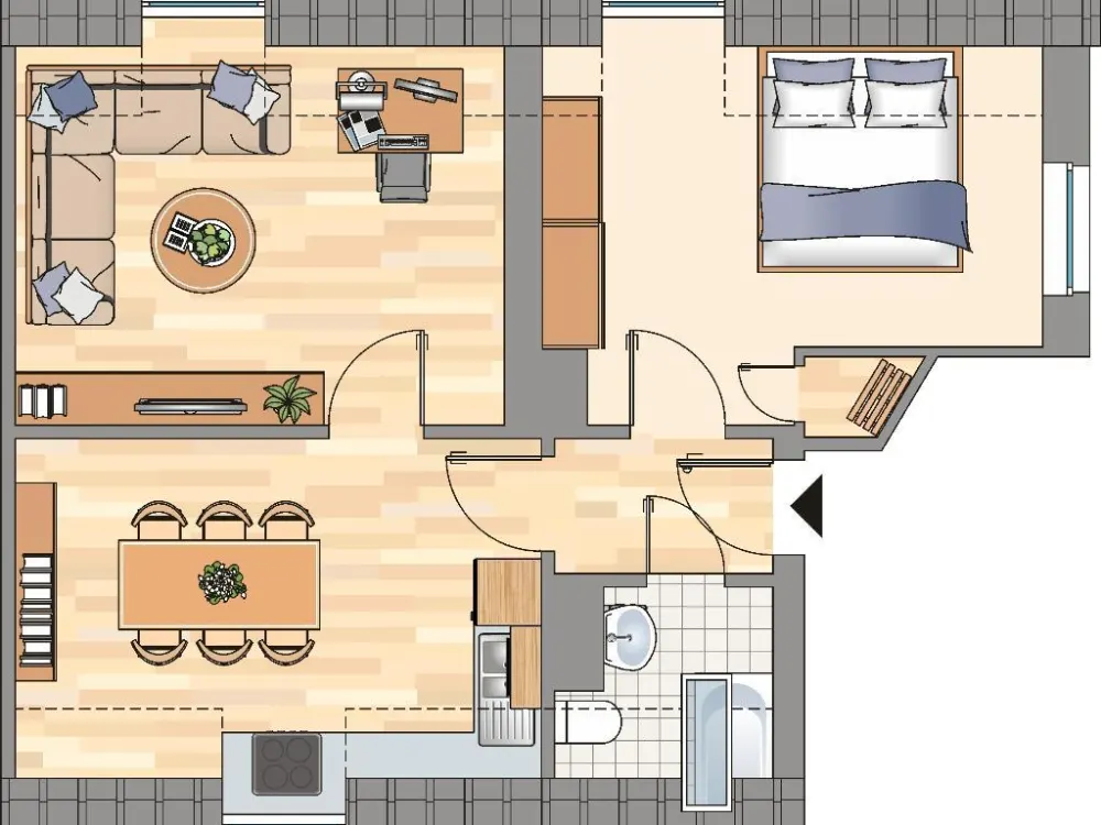 Prima Singlewohnung im Dachgeschoß: 2-Zimmer in Hagen Eilperfeld !