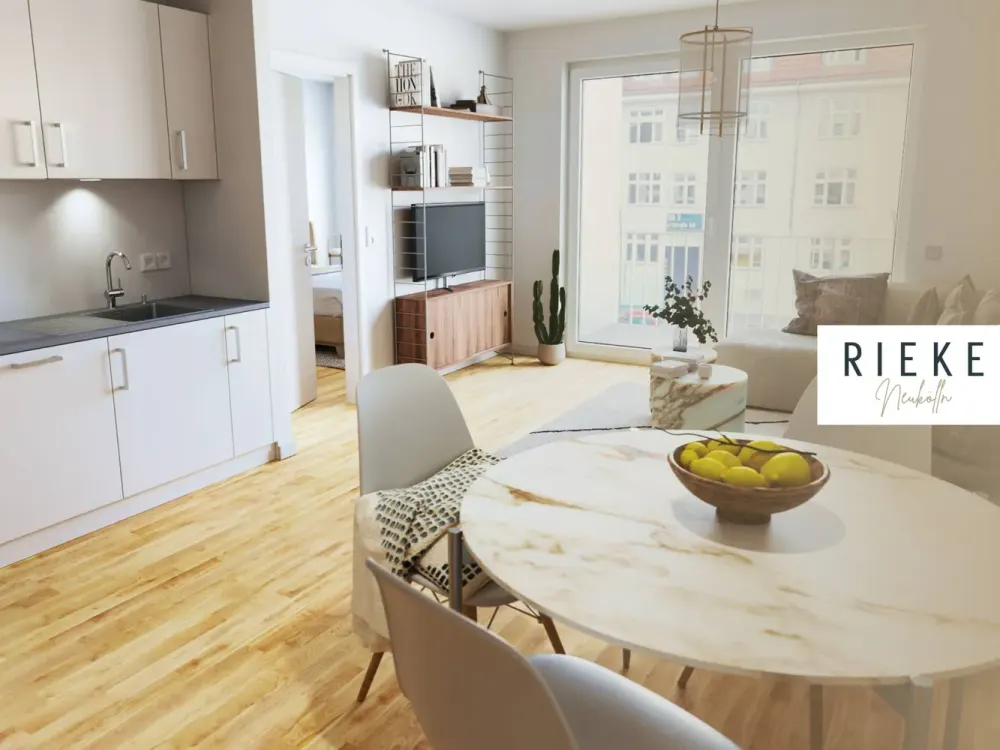 Moderne 2-Zimmer-Wohnung mit EBK und 2 BALKONEN im Projekt "RIEKE"