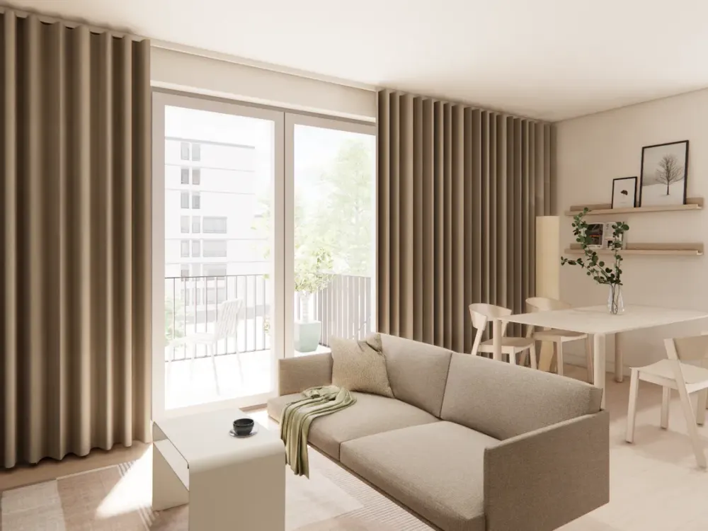 Möbliertes Studio Plus Large mit Gemeinschaftsflächen: Padelplatz, Fitness, Dachterrasse & mehr