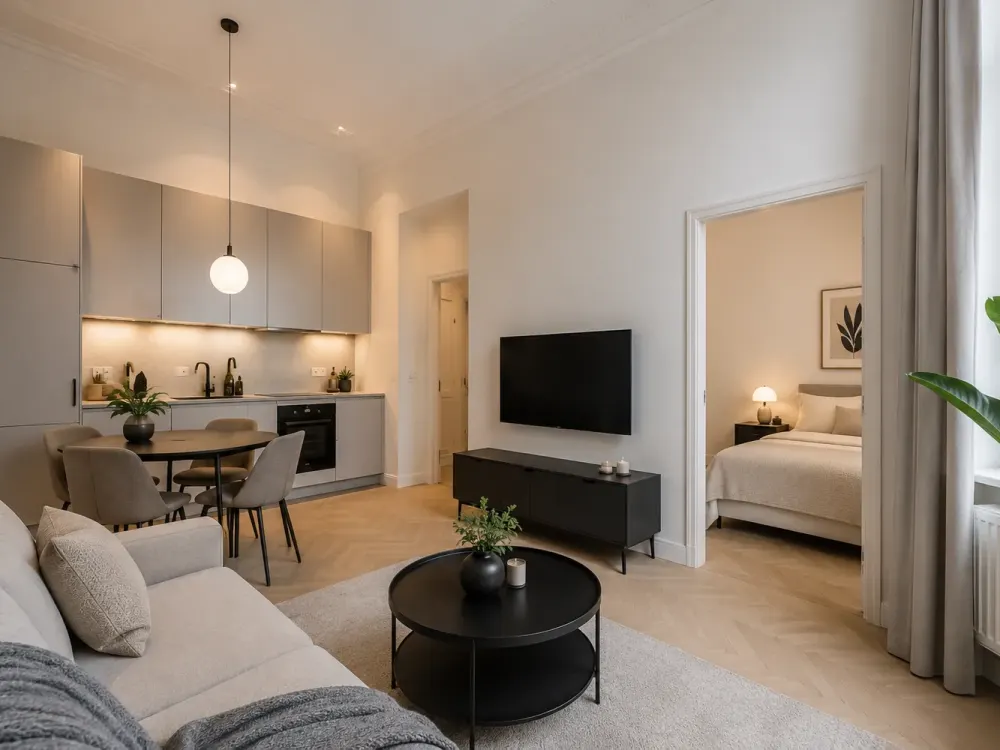 Frisch renovierte 50-m²-Wohnung mit neuer Einbauküche & Garten in ruhiger Lage