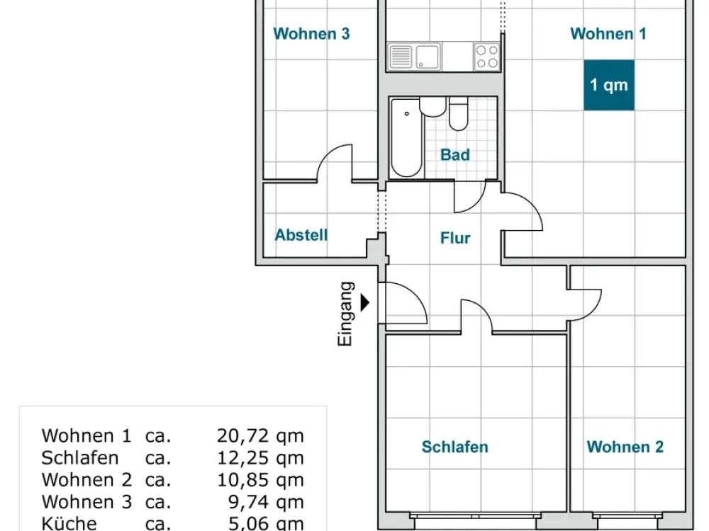 We are renovating for you: 4-room apartment on the 1st floor with balcony!