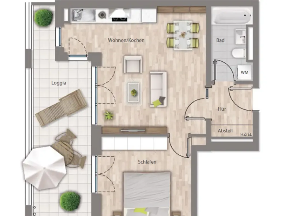 Furnished Flat in a green Area, but close to the Munich Center