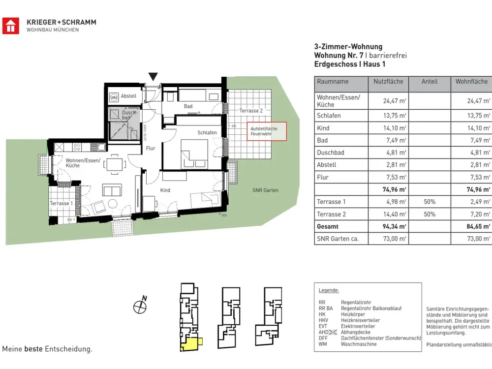 Barrierefreie 3-Zimmer-Gartenwohnung in München-Aubing