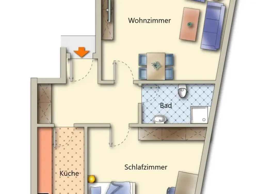 5841: Zentraler geht es nicht! Helle Zwei-Zimmerwohnung in bester Lage der Hildender-City!