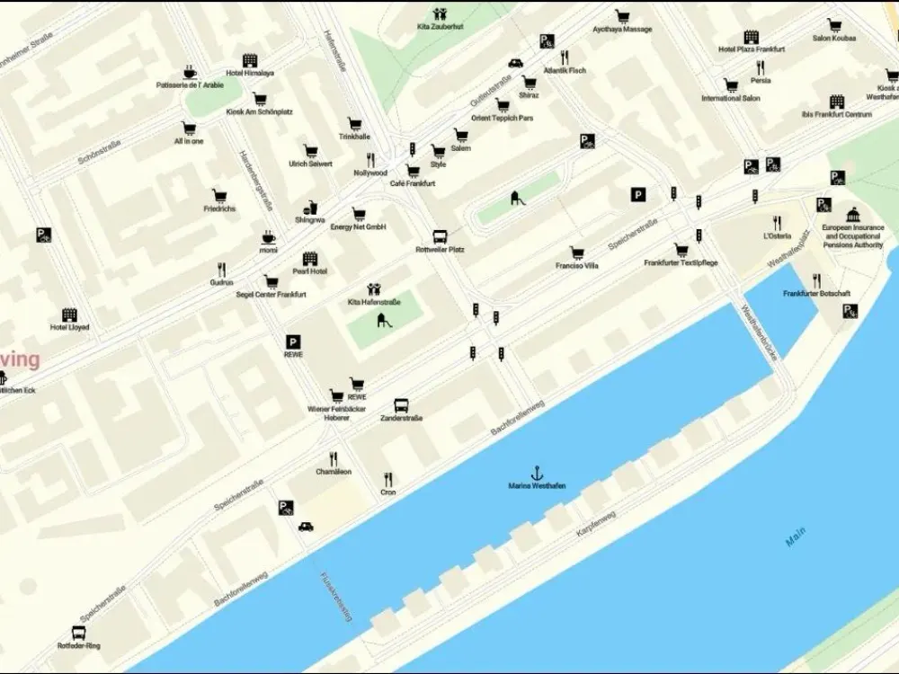 Drei Zimmern in zentralee lage von frankfurt mit balkon und kuche