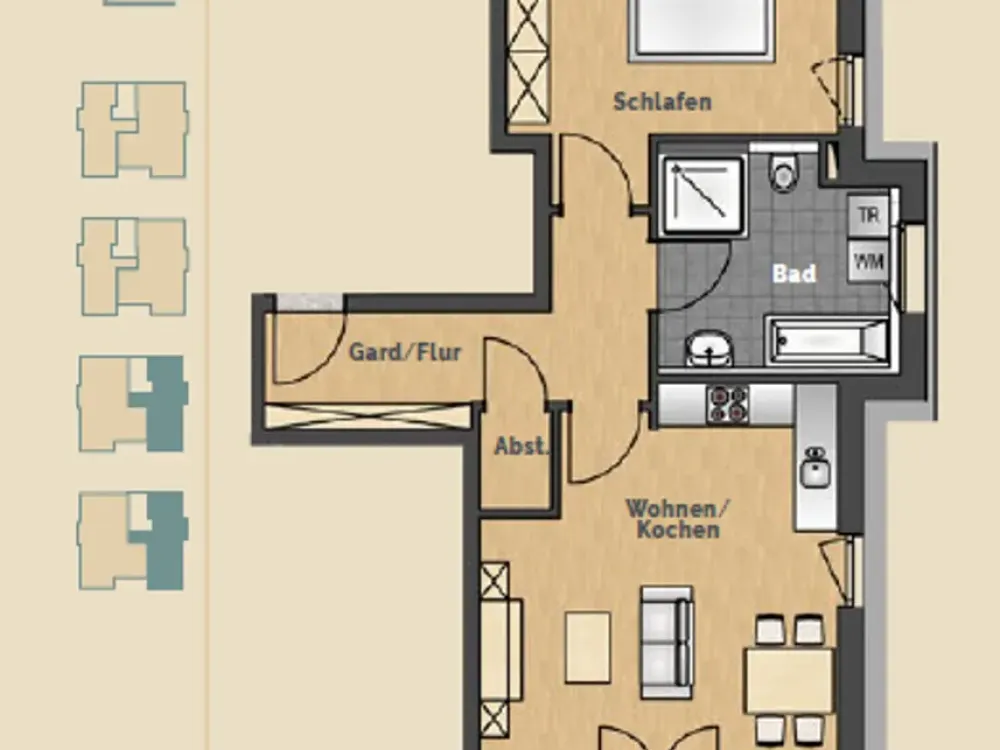 Spacious 2-Room Apartment with Terrace