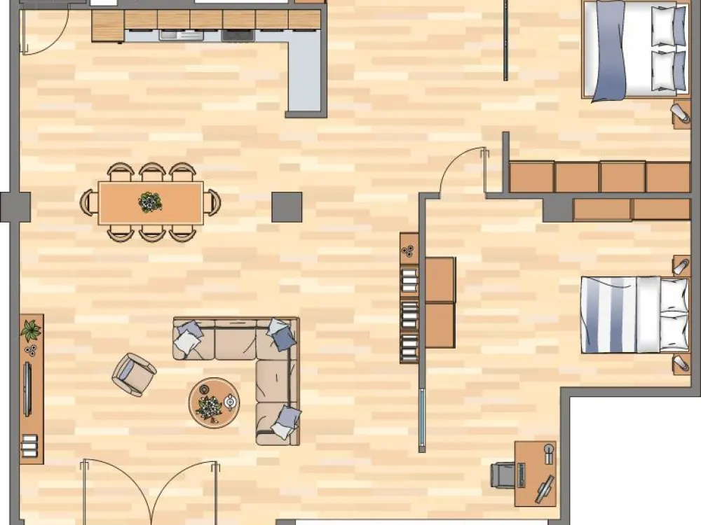 Jetzt 3-Raumloft im modernen Tabakquartier sichern.Parkett, EBK und großer Balkon!