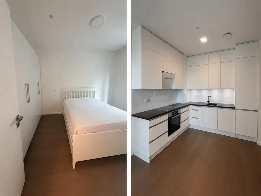 2 Zimmer Wohnung am Hafenpark, gegenüber der EZB,möbliert