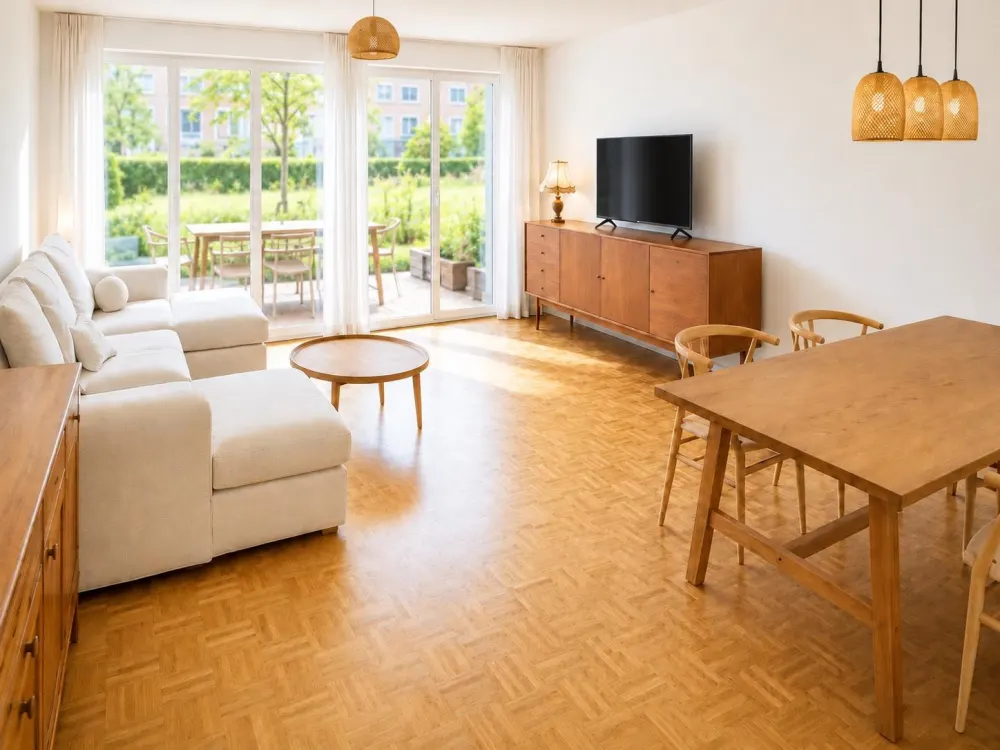 96qm 2,5 Zimmer Wohnung + 40qm Terrasse möbliert Zwischenmiete