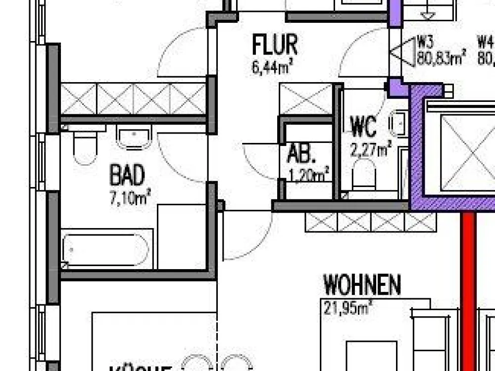 3 Zimmer-Wohnung mit Balkon