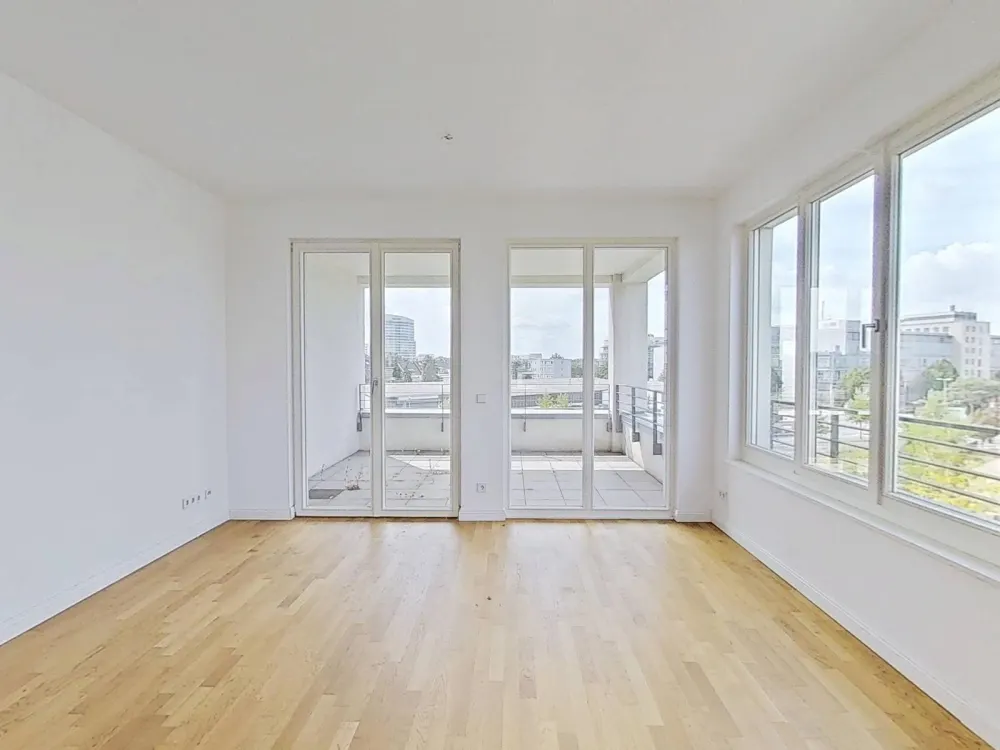 Moderne 2-Zimmer-Neubauwohnung mit Dachterrasse, Balkon, EBK, Concierge-Service uvm. in den begehrten Heinrich-Heine-Gärten