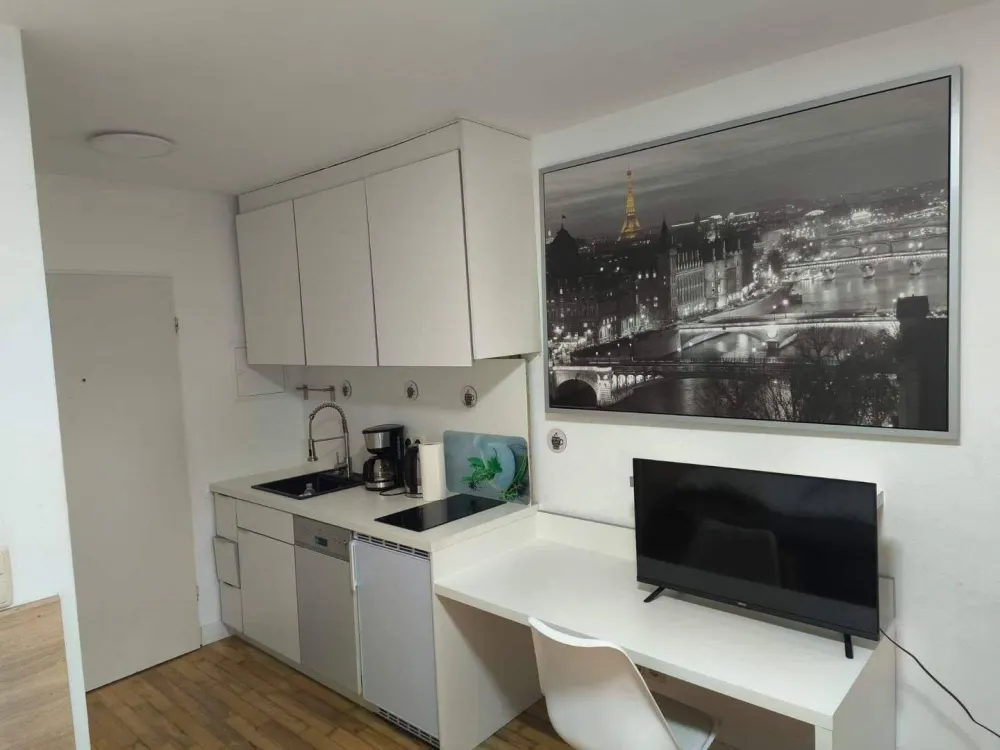 Keine Kaution: möbliertes 23-m²-Apartment am Brentanopark, 3 Min. zur Messe