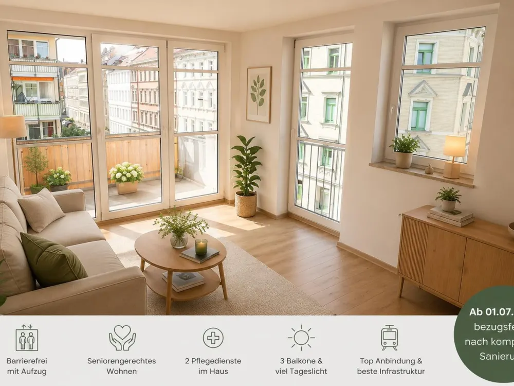 helle barrierefreie 3 Raum Whg. neu saniert mit Balkonen